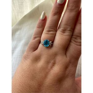 Size 8 cubic zirconia cocktail ring, oval cut